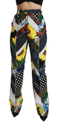 Bild in Galerie-Betrachter laden, Dolce & Gabbana Elegante High Waist Multicolor Straight Pants
