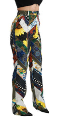 Bild in Galerie-Betrachter laden, Dolce & Gabbana Elegante High Waist Multicolor Straight Pants
