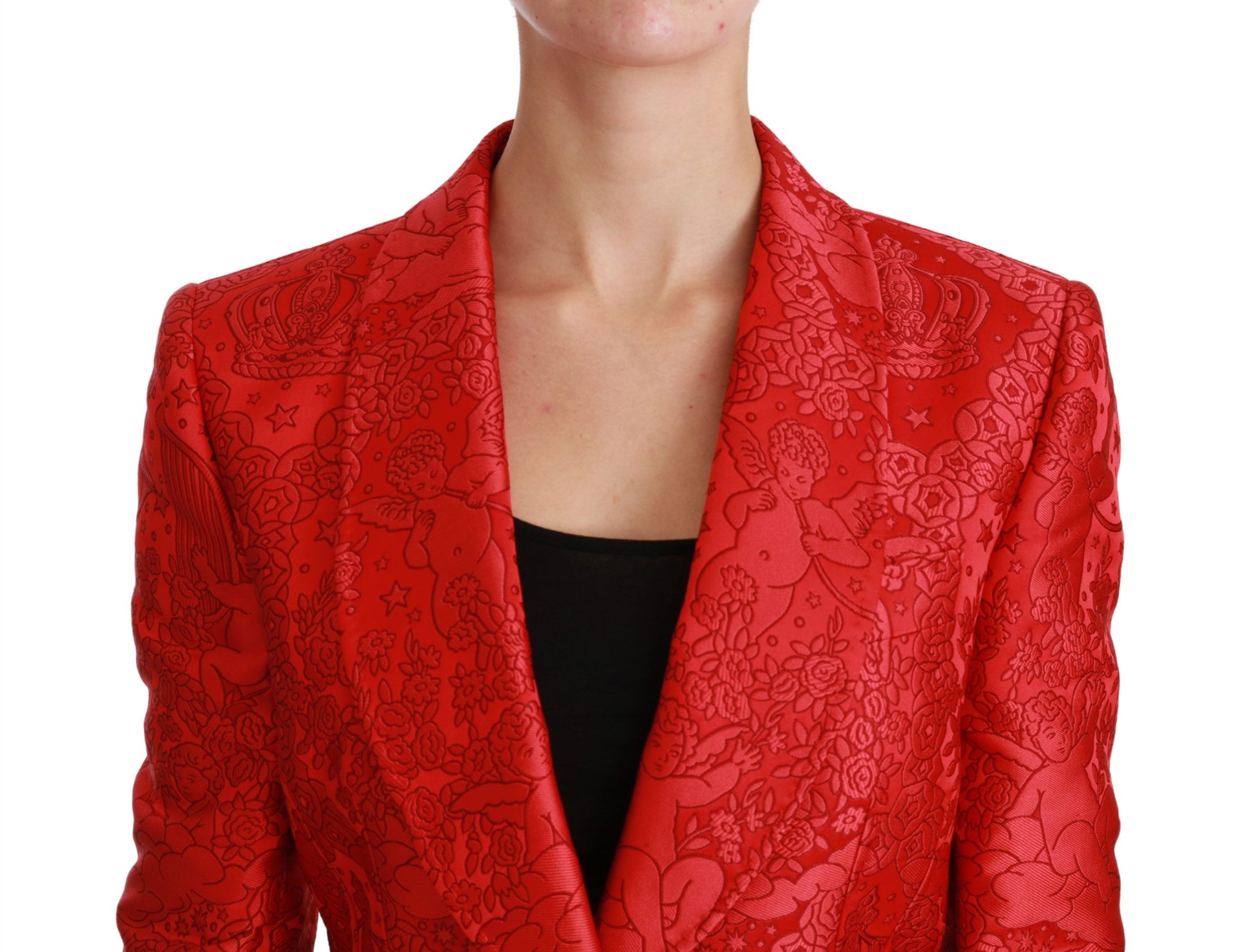 Dolce &amp; Gabbana Kırmızı çiçekli melek desenli blazer