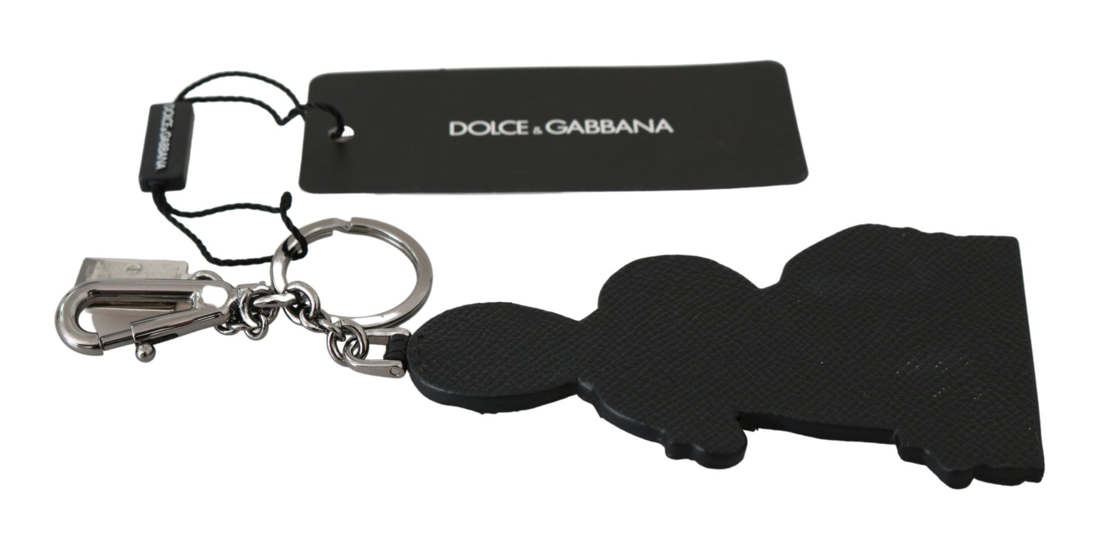 Dolce & Gabbana Eleganter dreifarbiger Leder-Schlüsselanhänger