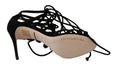 Load image into Gallery viewer, Dolce & Gabbana Elegant black stiletto sandals with suede ankle strap
