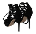 Load image into Gallery viewer, Dolce & Gabbana Elegant black stiletto sandals with suede ankle strap
