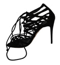 Load image into Gallery viewer, Dolce & Gabbana Elegant black stiletto sandals with suede ankle strap
