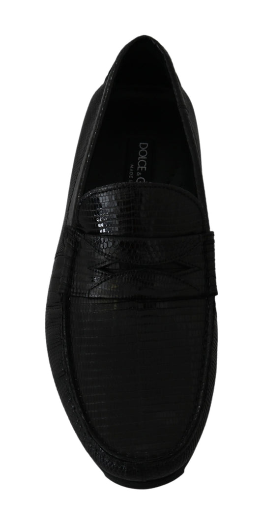 Dolce &amp; Gabbana Exquisite loafers in black lizard leather