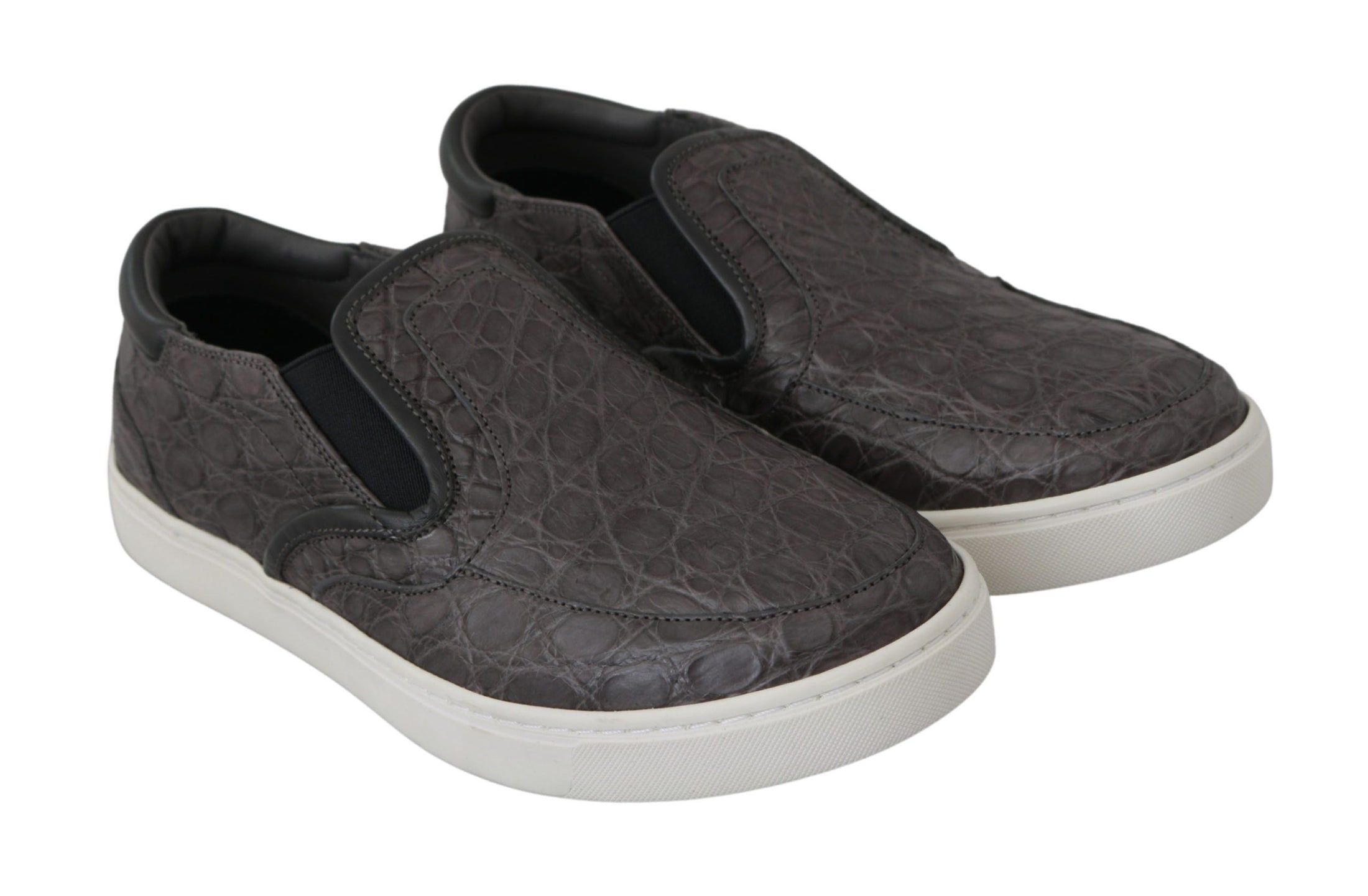 Dolce &amp; Gabbana Elegant loafers in gray caiman leather