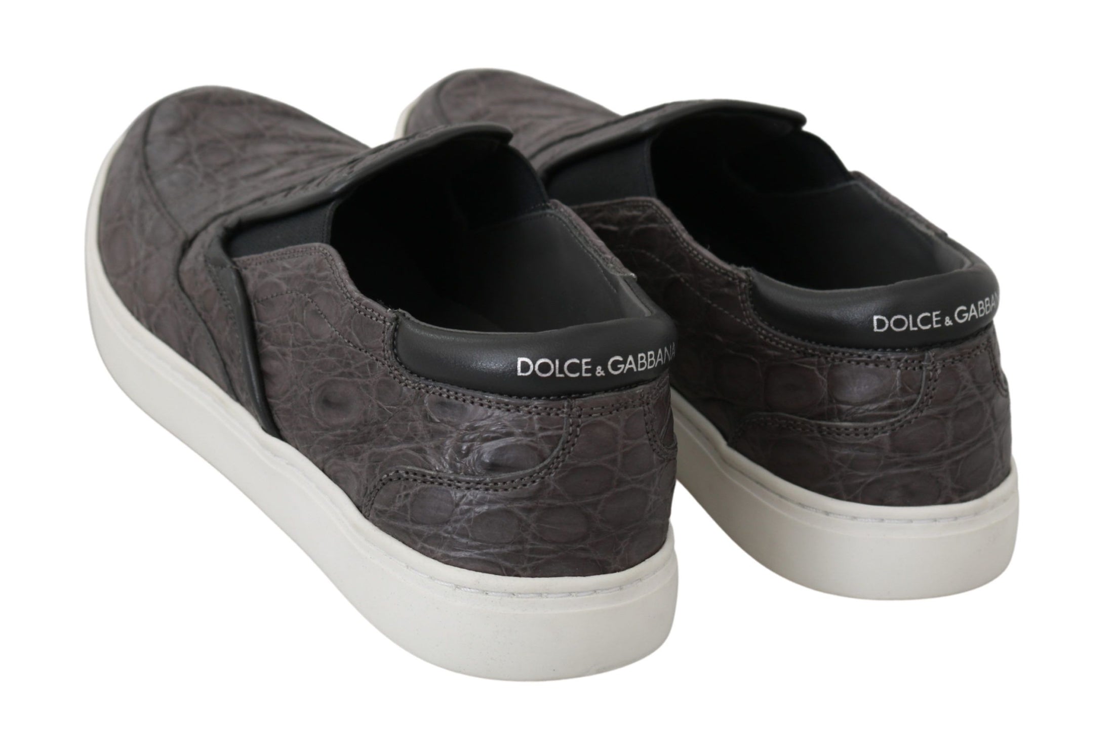 Dolce &amp; Gabbana Elegant loafers in gray caiman leather