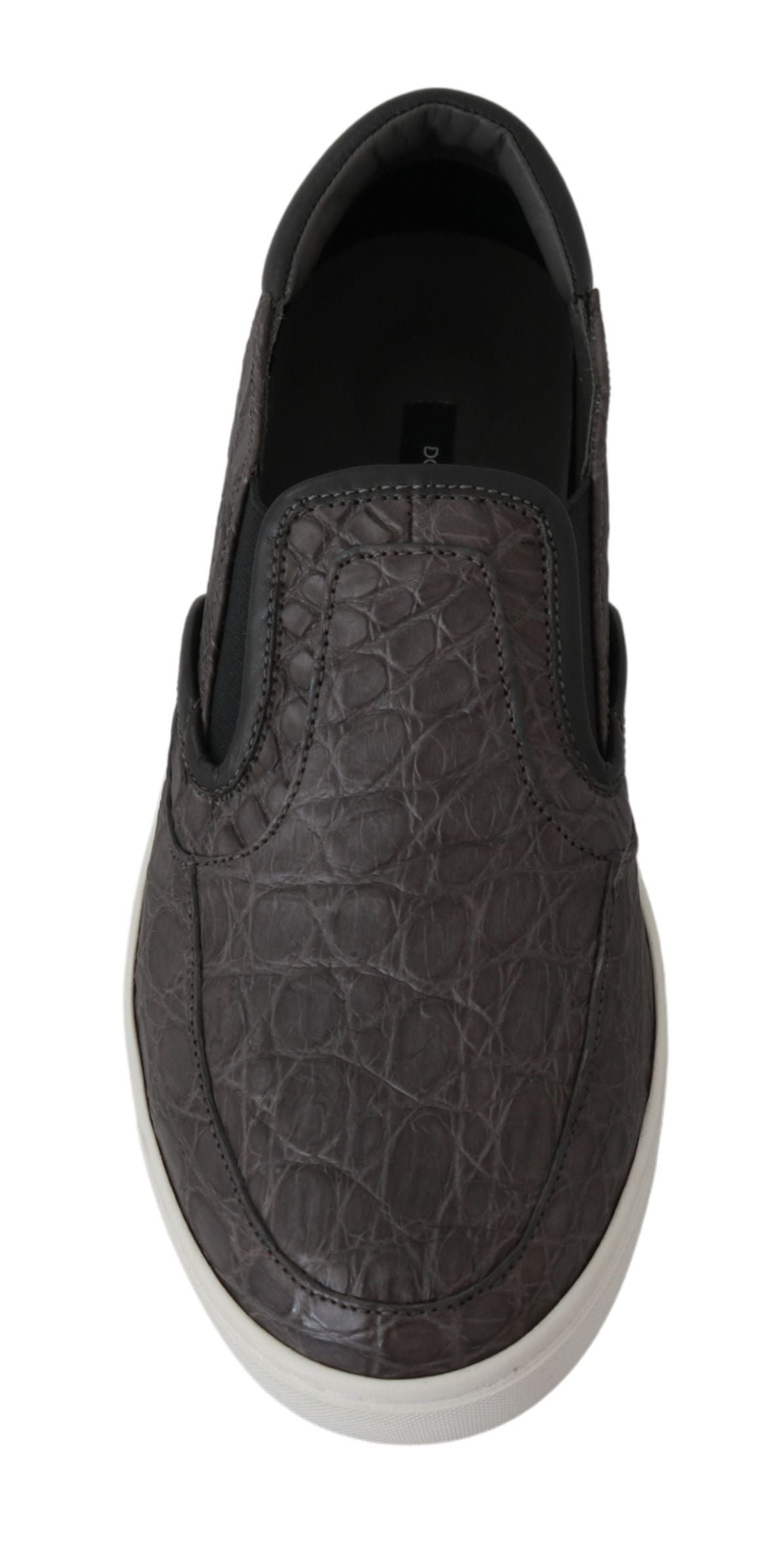 Dolce &amp; Gabbana Elegant loafers in gray caiman leather