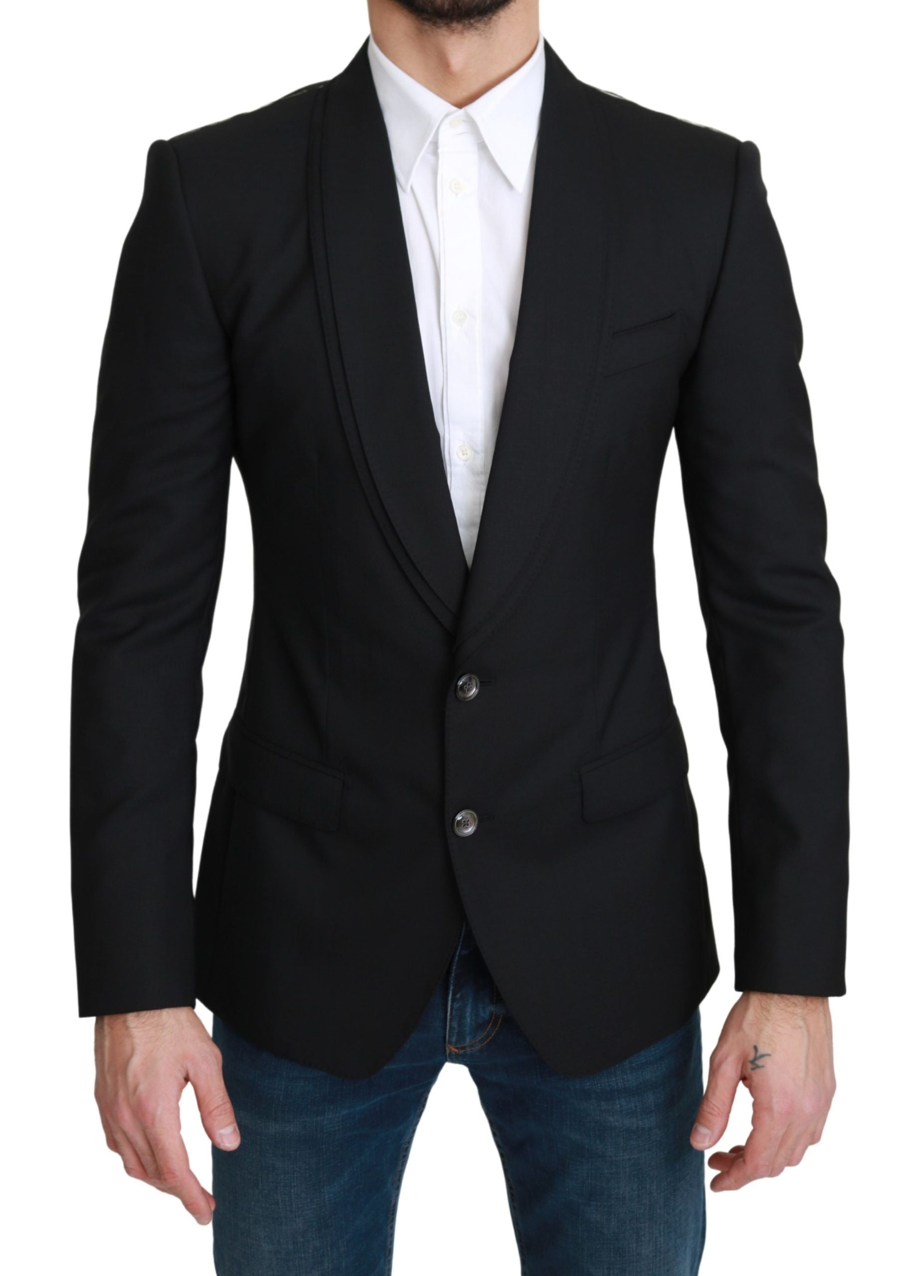 Dolce & Gabbana Eleganter schwarzer formeller Blazer aus Schurwolle