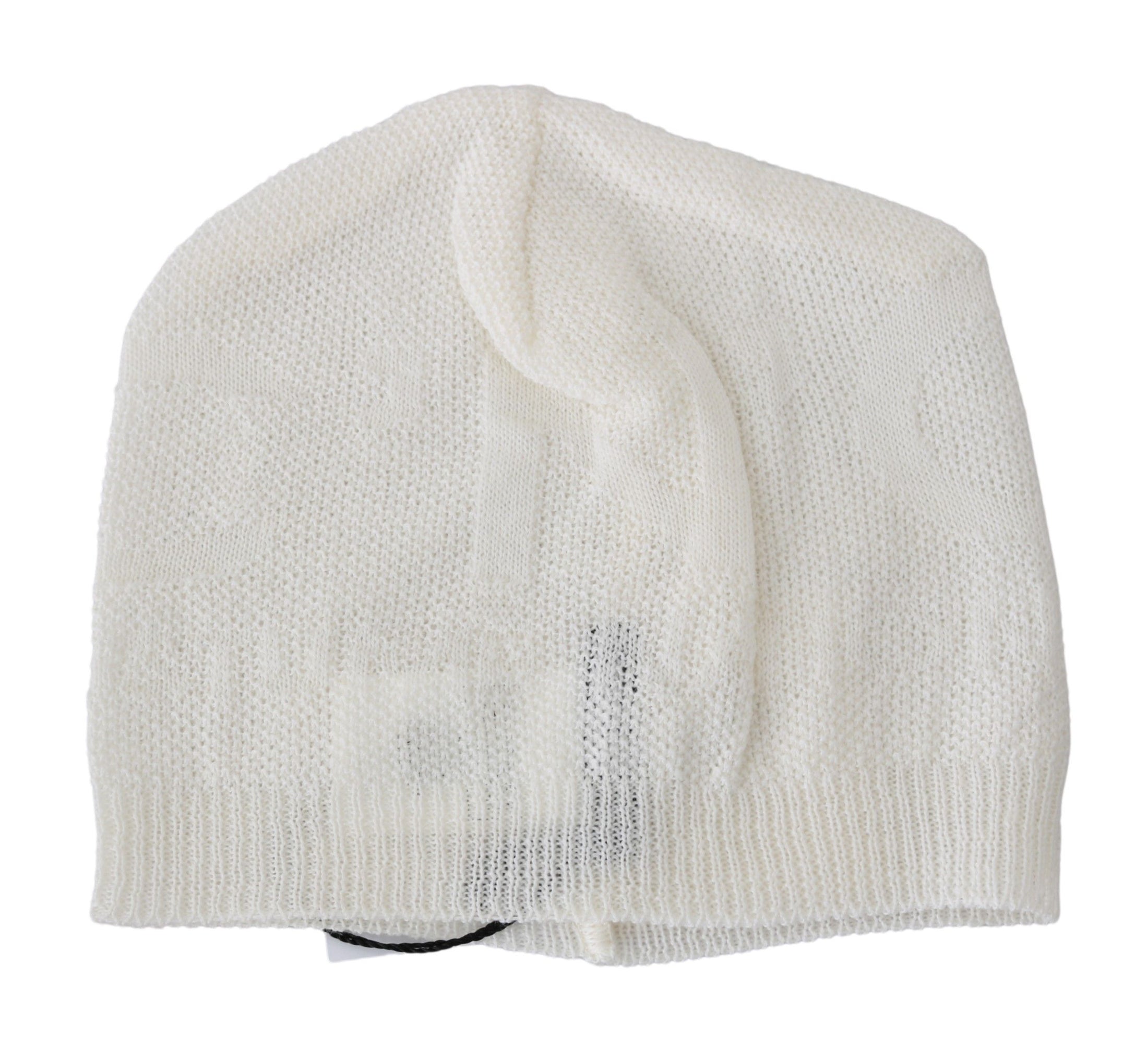 Costume National Elegante Beanie-Mütze aus weißer Wollmischung