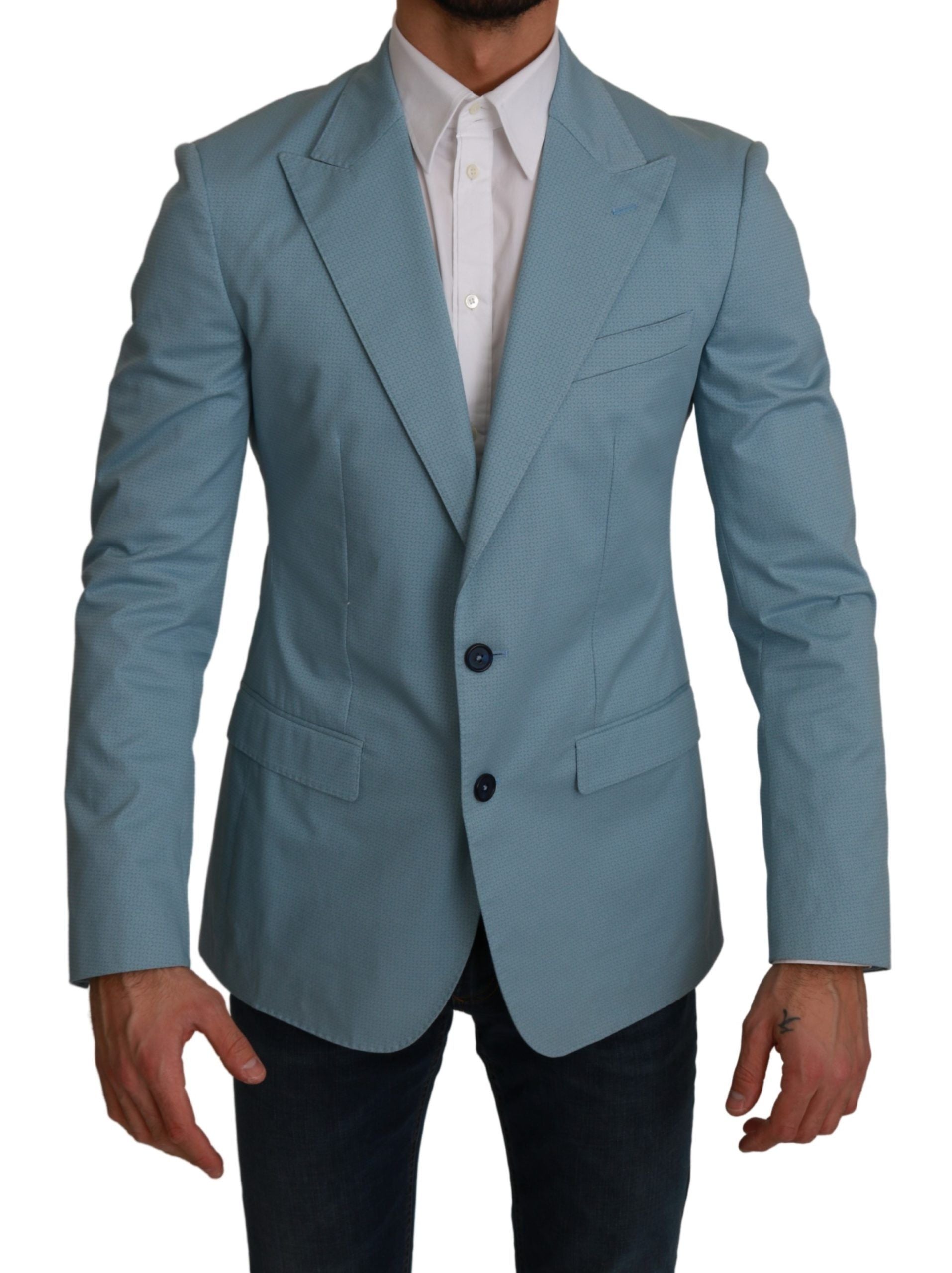 Dolce & Gabbana Eleganter blauer Blazer mit Fantasiemuster