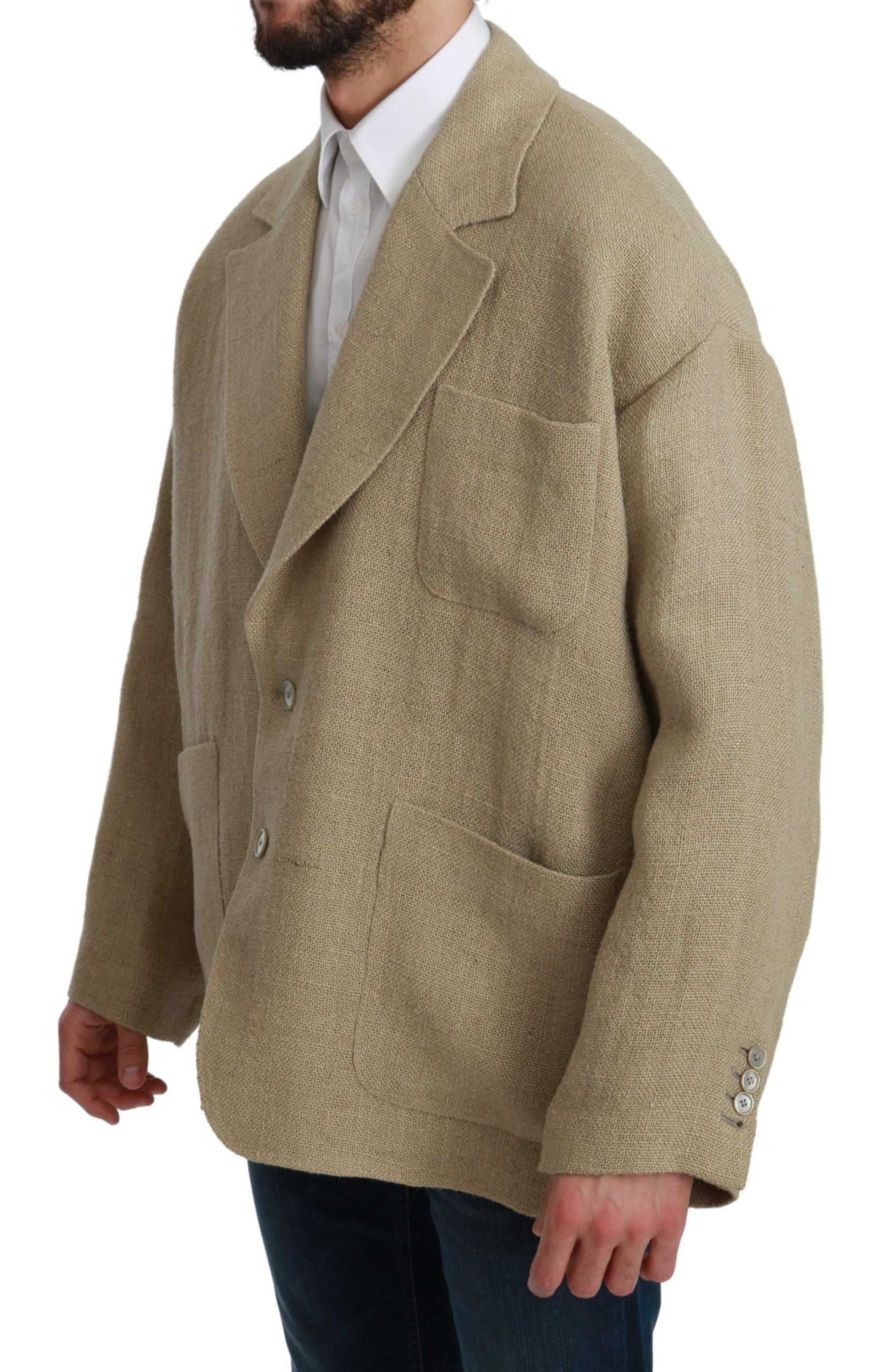 Dolce & Gabbana Schicker einreihiger Blazer aus Jute in Beige