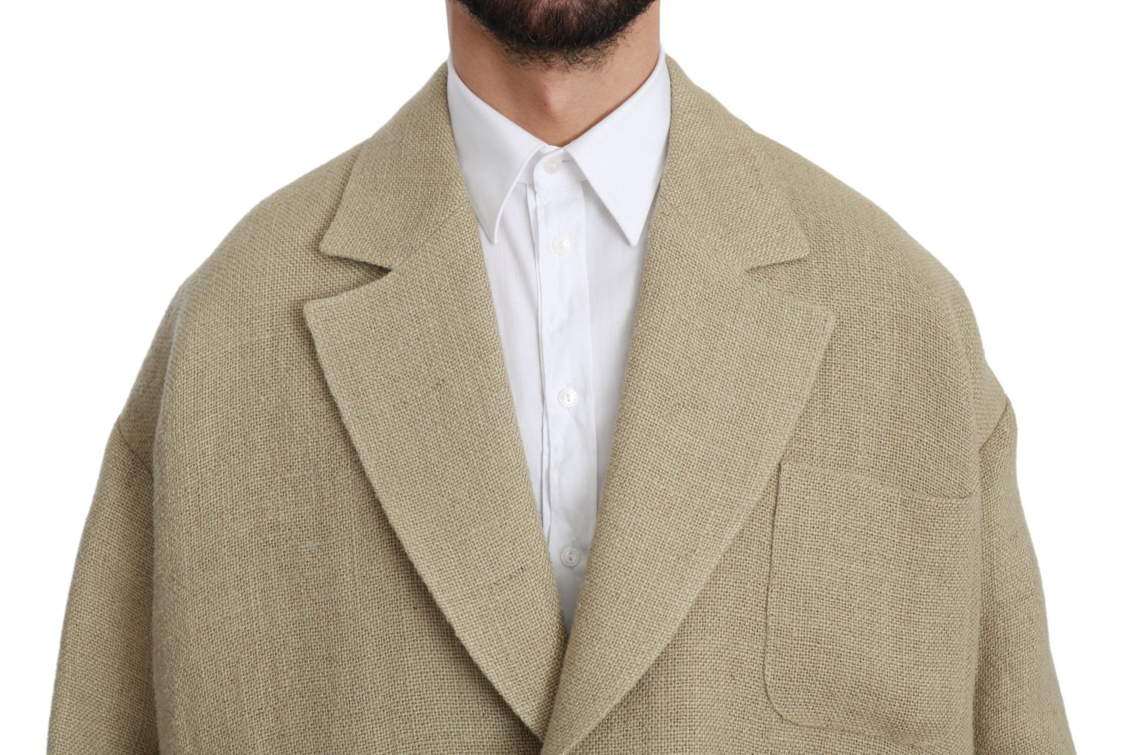 Dolce & Gabbana Schicker einreihiger Blazer aus Jute in Beige