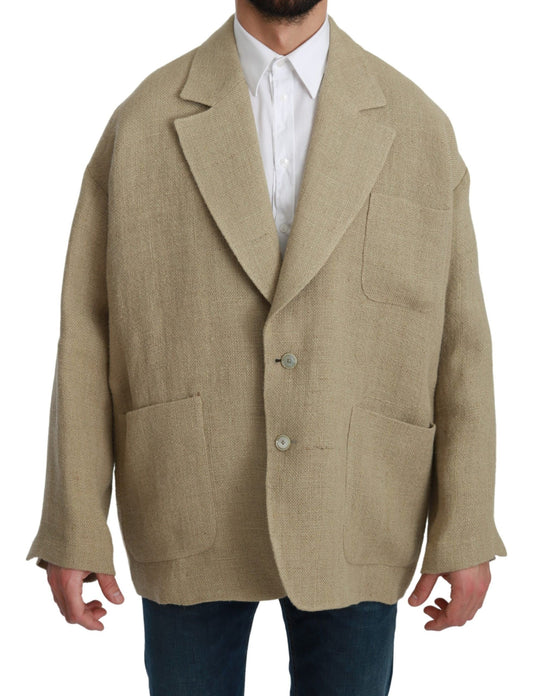 Dolce & Gabbana Schicker einreihiger Blazer aus Jute in Beige