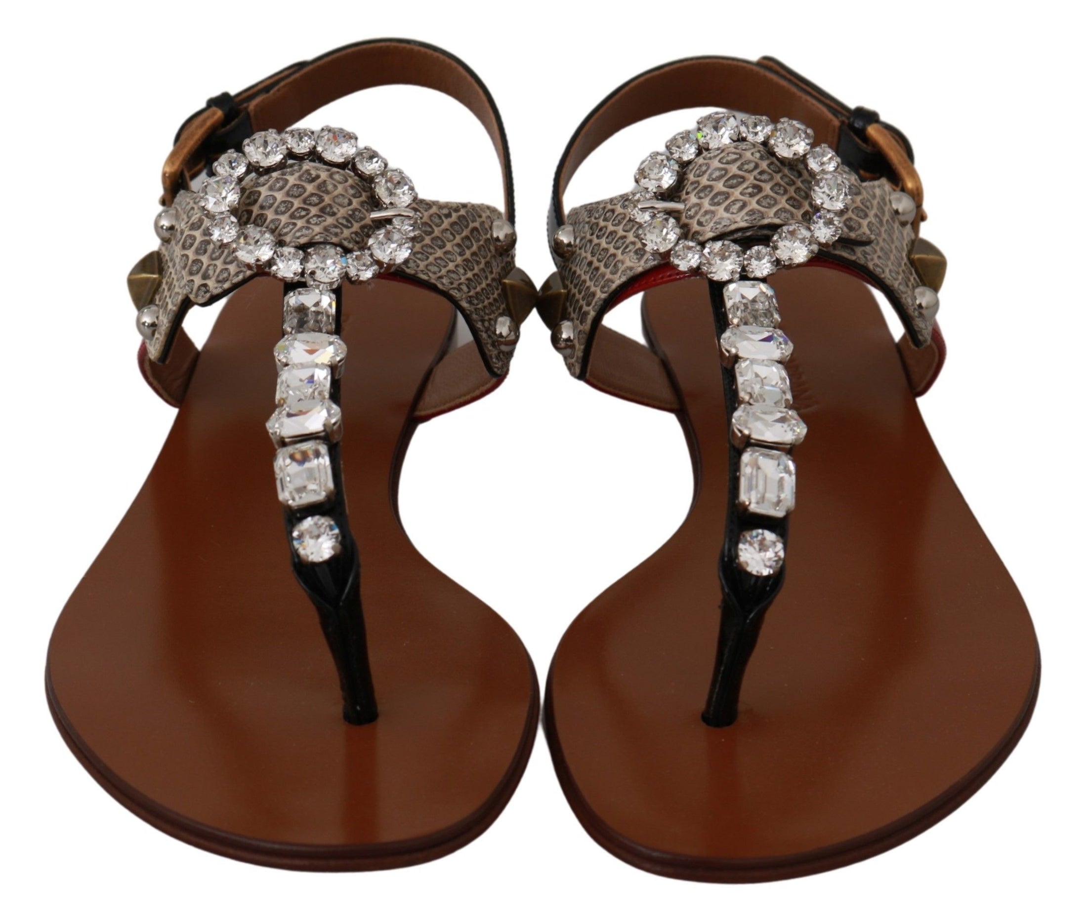 Dolce & Gabbana Elegante Riemchensandalen mit exotischem Charme