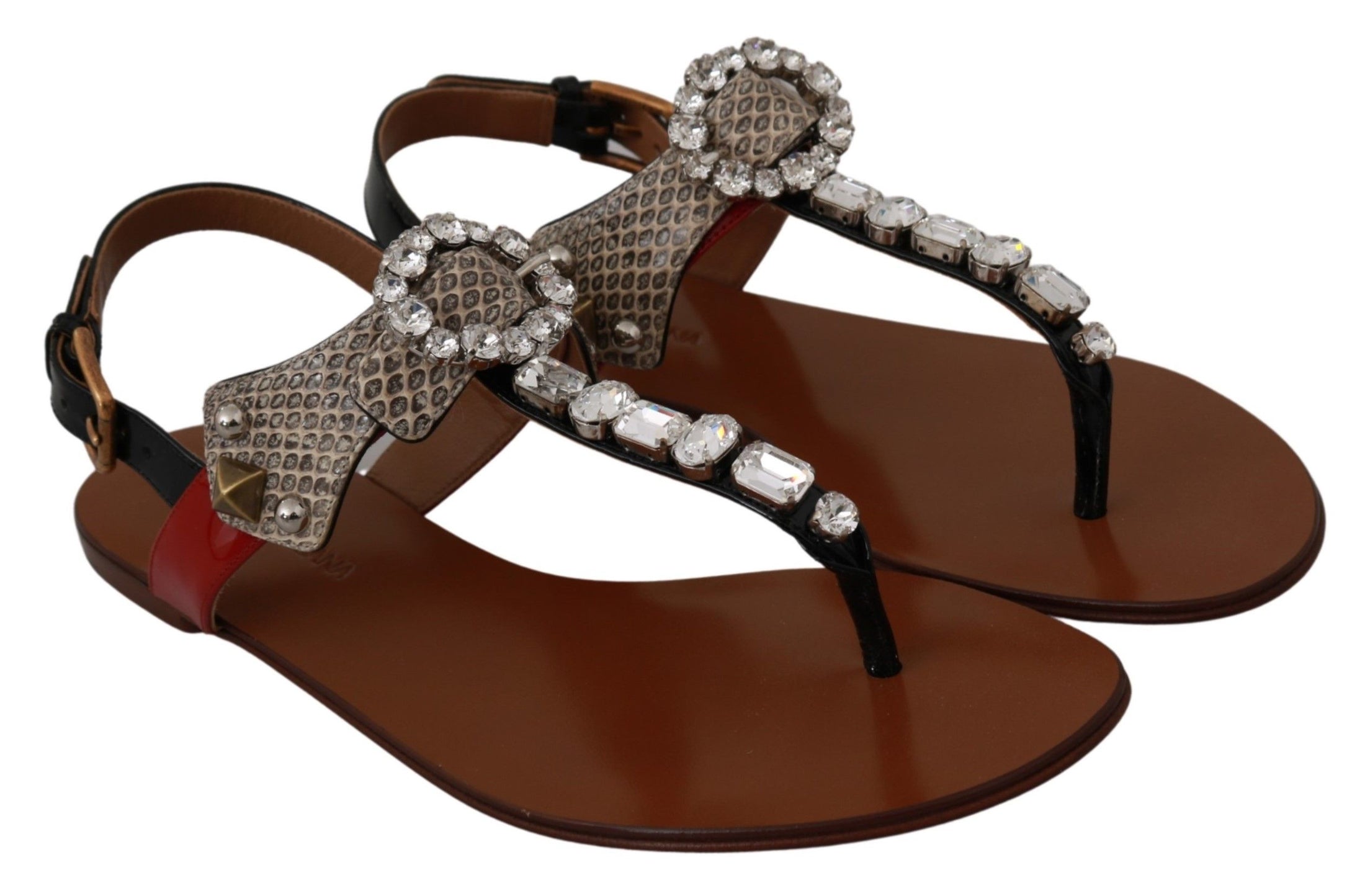 Dolce & Gabbana Elegante Riemchensandalen mit exotischem Charme