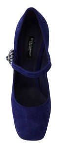 Load image into Gallery viewer, Dolce & Gabbana Elegant Purple Suede Mary Janes Pumps
