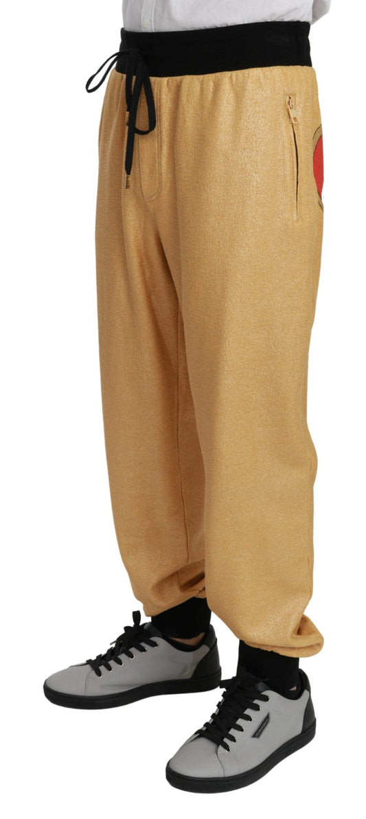 Dolce & Gabbana Elegante Goldmotiv-Sweatpants