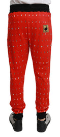 Load image into Gallery viewer, Dolce & Gabbana Chic red sweatpants with a piggy bank print
