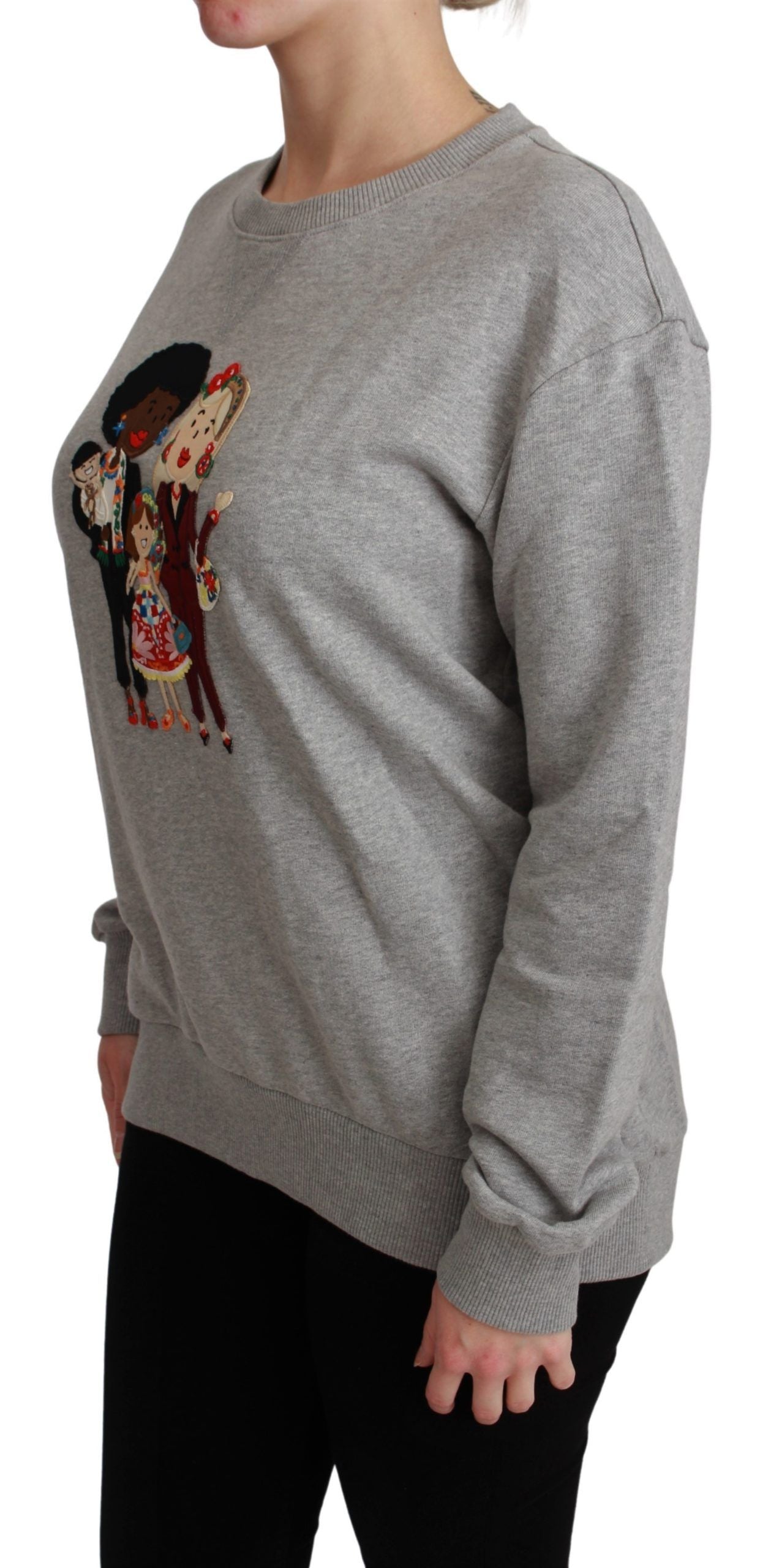 Dolce &amp; Gabbana Elegant multicolor sweater with crew neck and embroidery