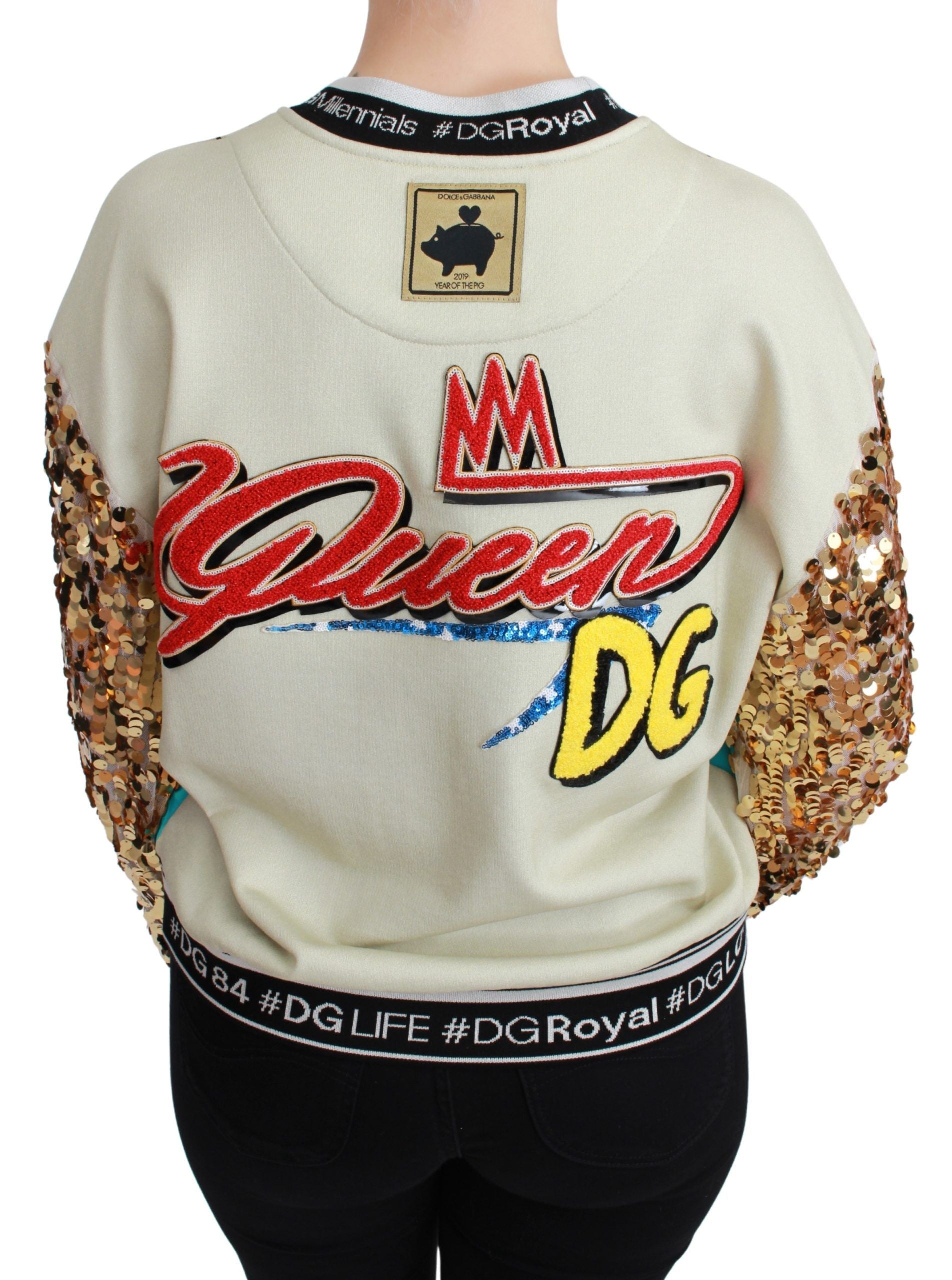 Dolce &amp; Gabbana Chic sweater with multicolor motifs and sequins