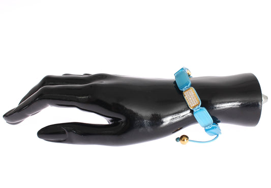 Nialaya Elegantes Armband mit blauem Opal und Diamantbesatz