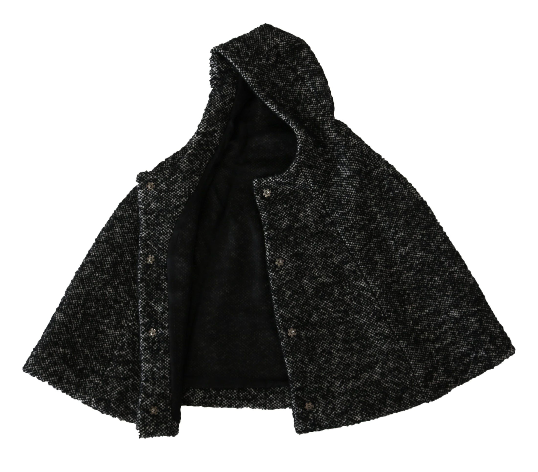 Dolce &amp; Gabbana Elegant hooded scarf made of grey wool from the Italian cult label