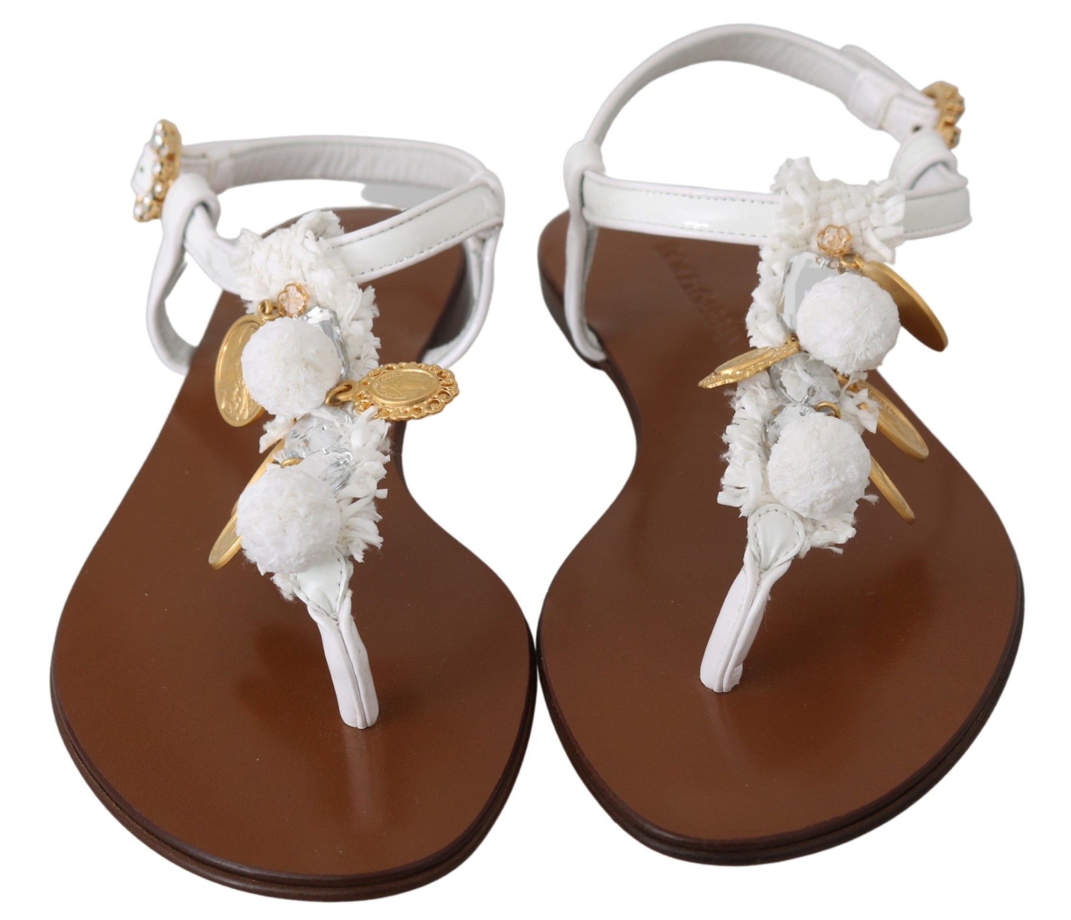 Dolce &amp; Gabbana Pom Pom Flip Flop Ayak Bileği Kayışı Daireler