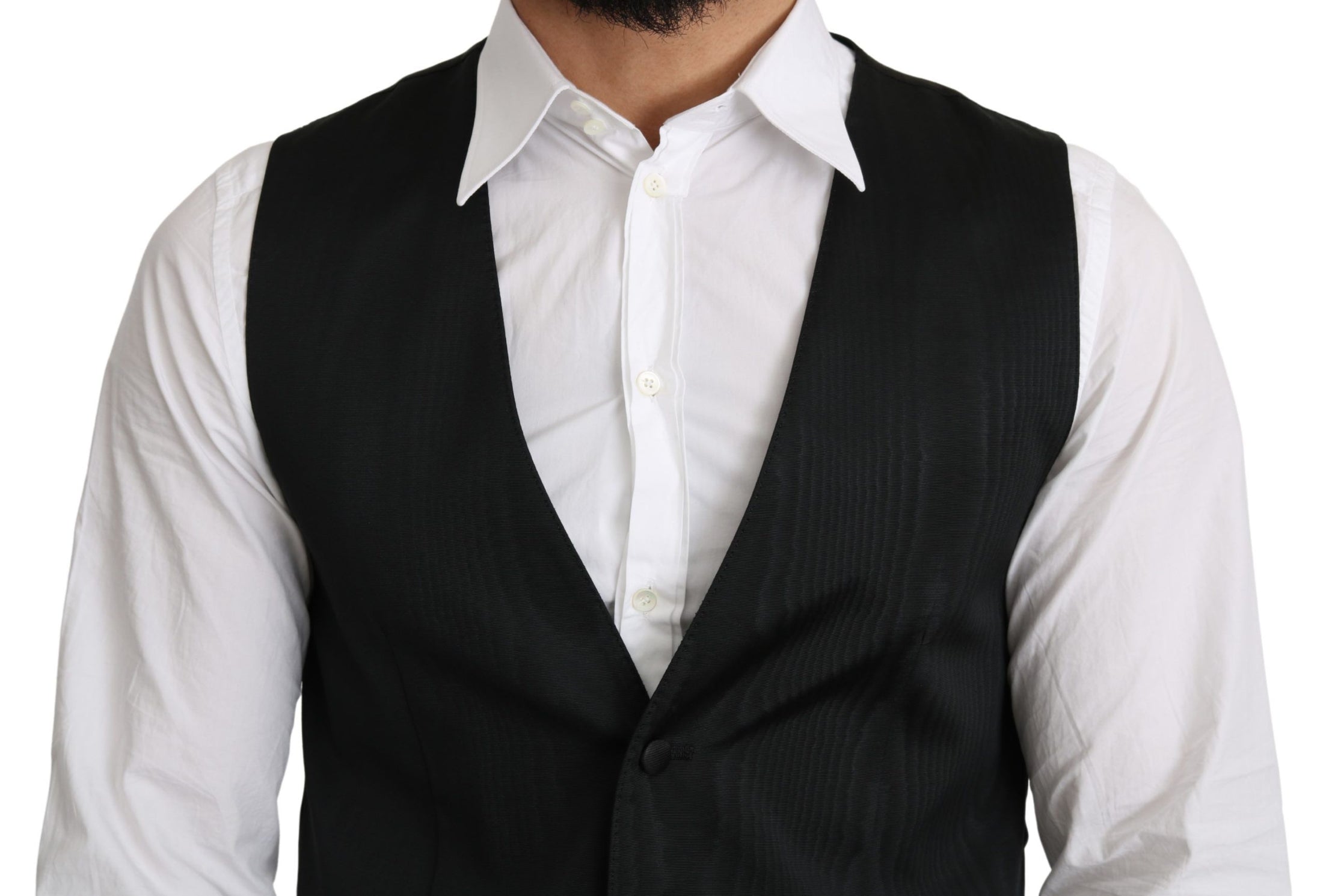 Dolce &amp; Gabbana Elegant formal gray silk vest