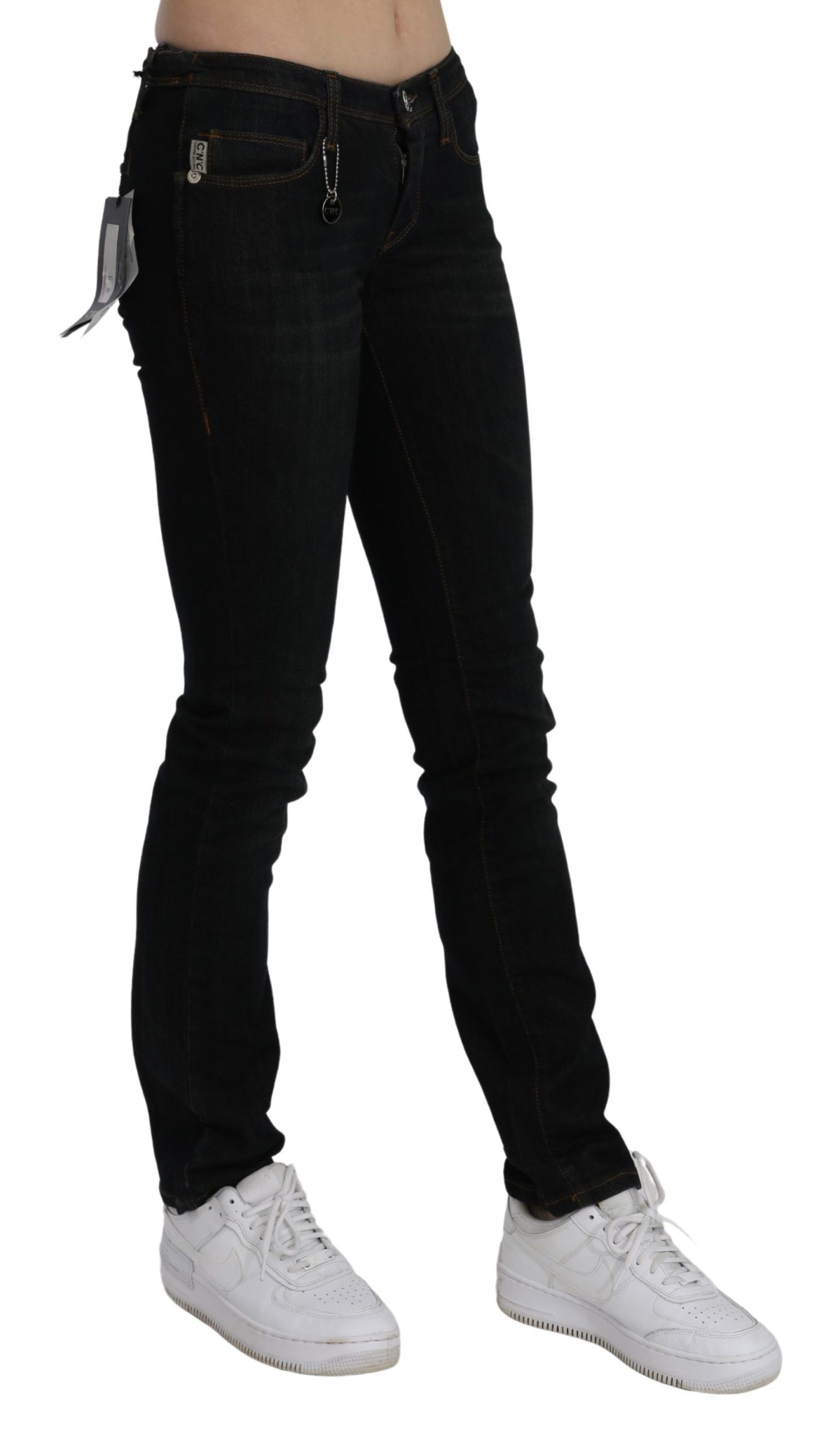 Costume National Chic black slim fit denim jeans with a medium waist