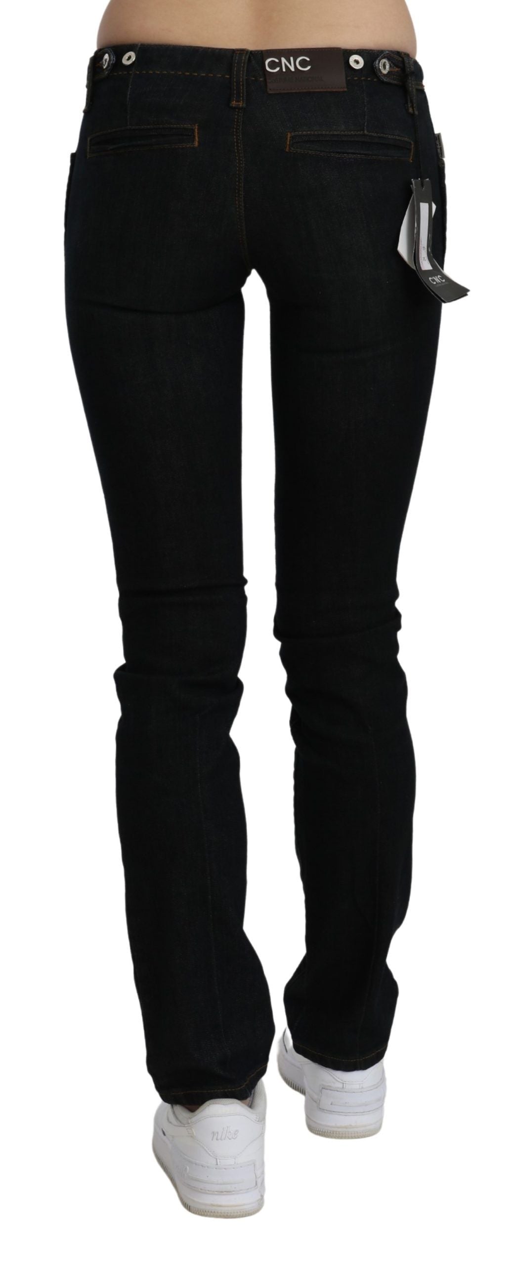 Costume National Chic black slim fit denim jeans with a medium waist