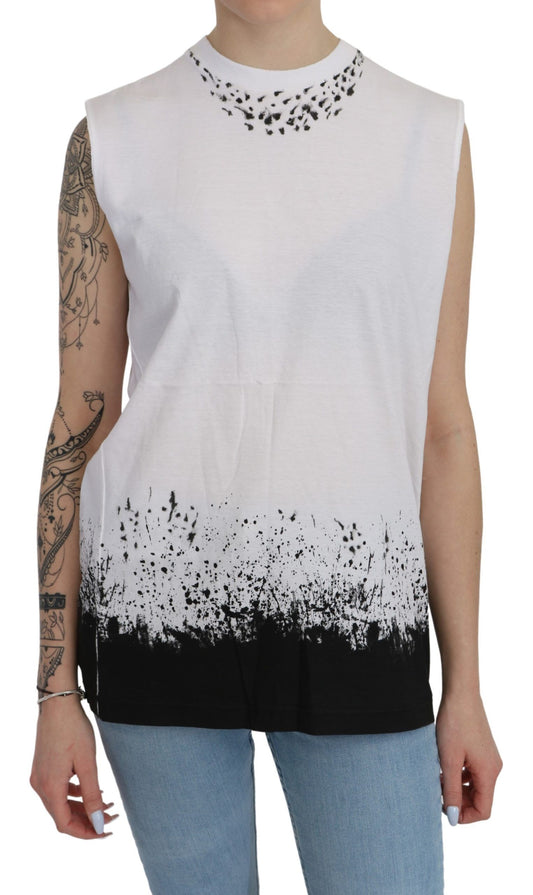 Dsquared² Chic sleeveless cotton top with a crew neck