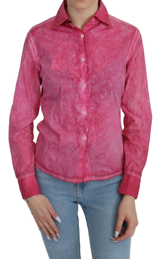 Chic pink cotton polo blouse from Ermanno Scervino