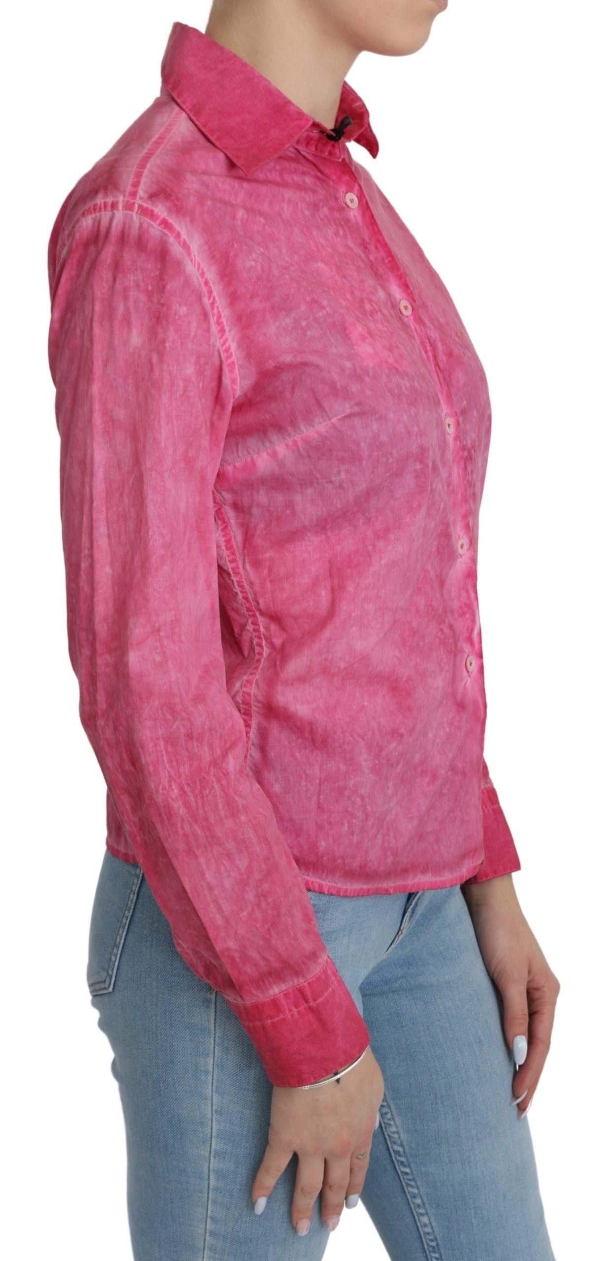 Chic pink cotton polo blouse from Ermanno Scervino