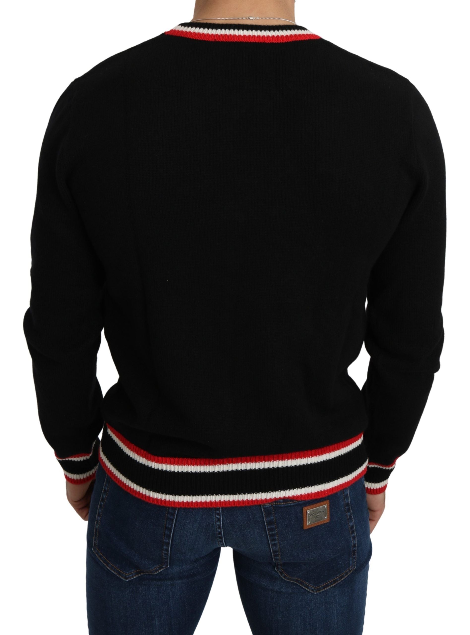 Dolce &amp; Gabbana Elegant crew neck sweater in black cashmere