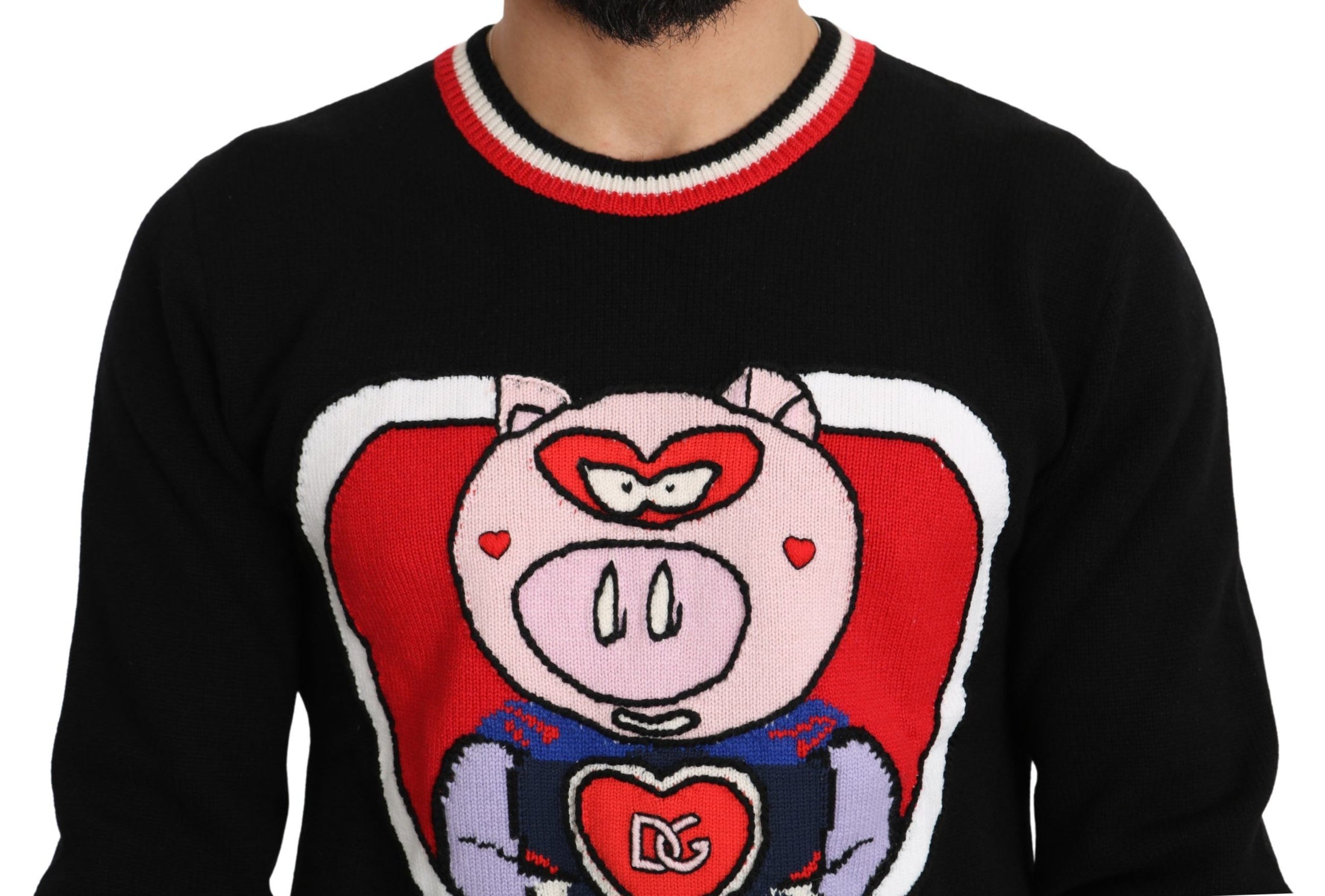 Dolce &amp; Gabbana Elegant crew neck sweater in black cashmere