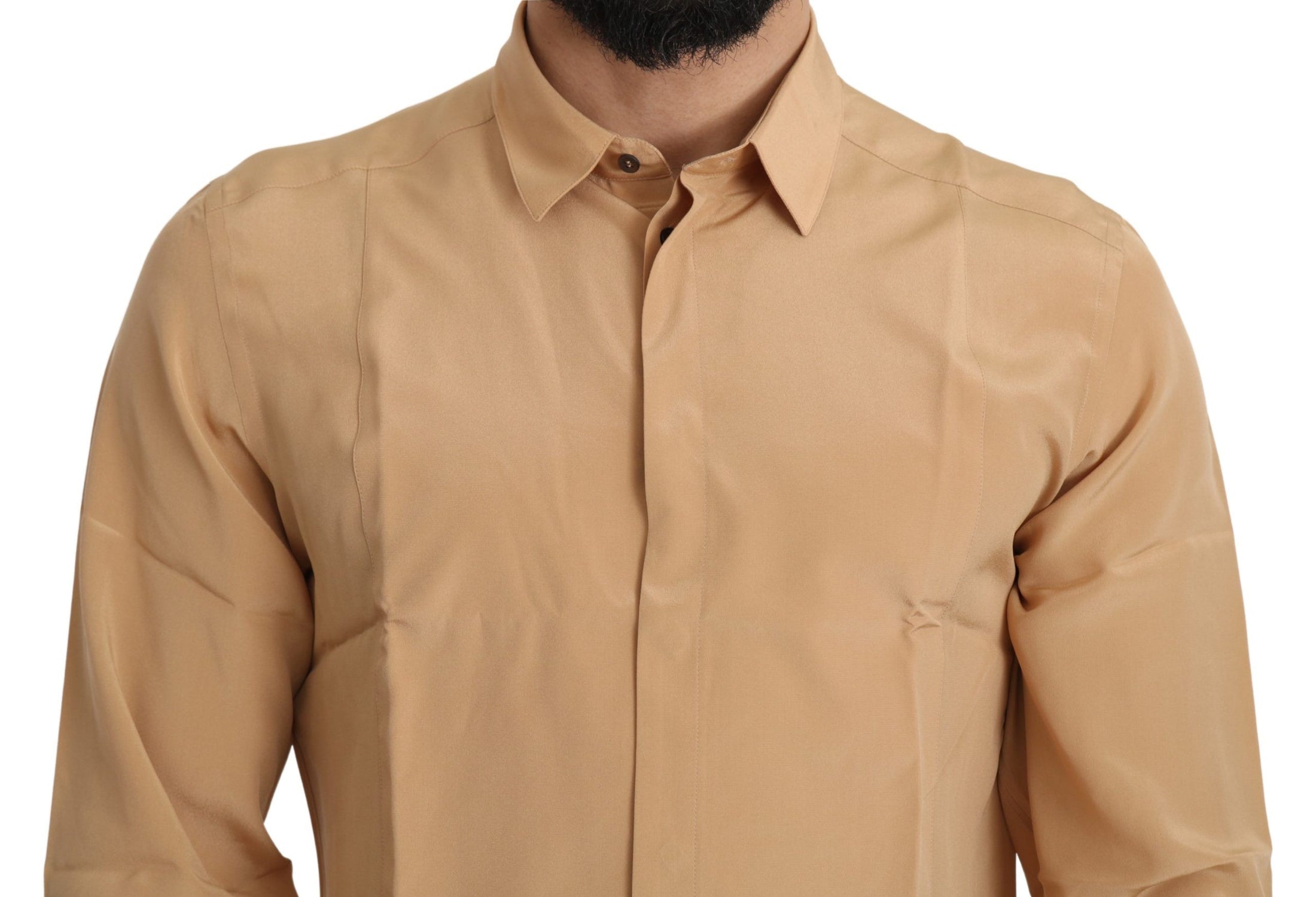 Dolce &amp; Gabbana Elegant yellow silk shirt for men