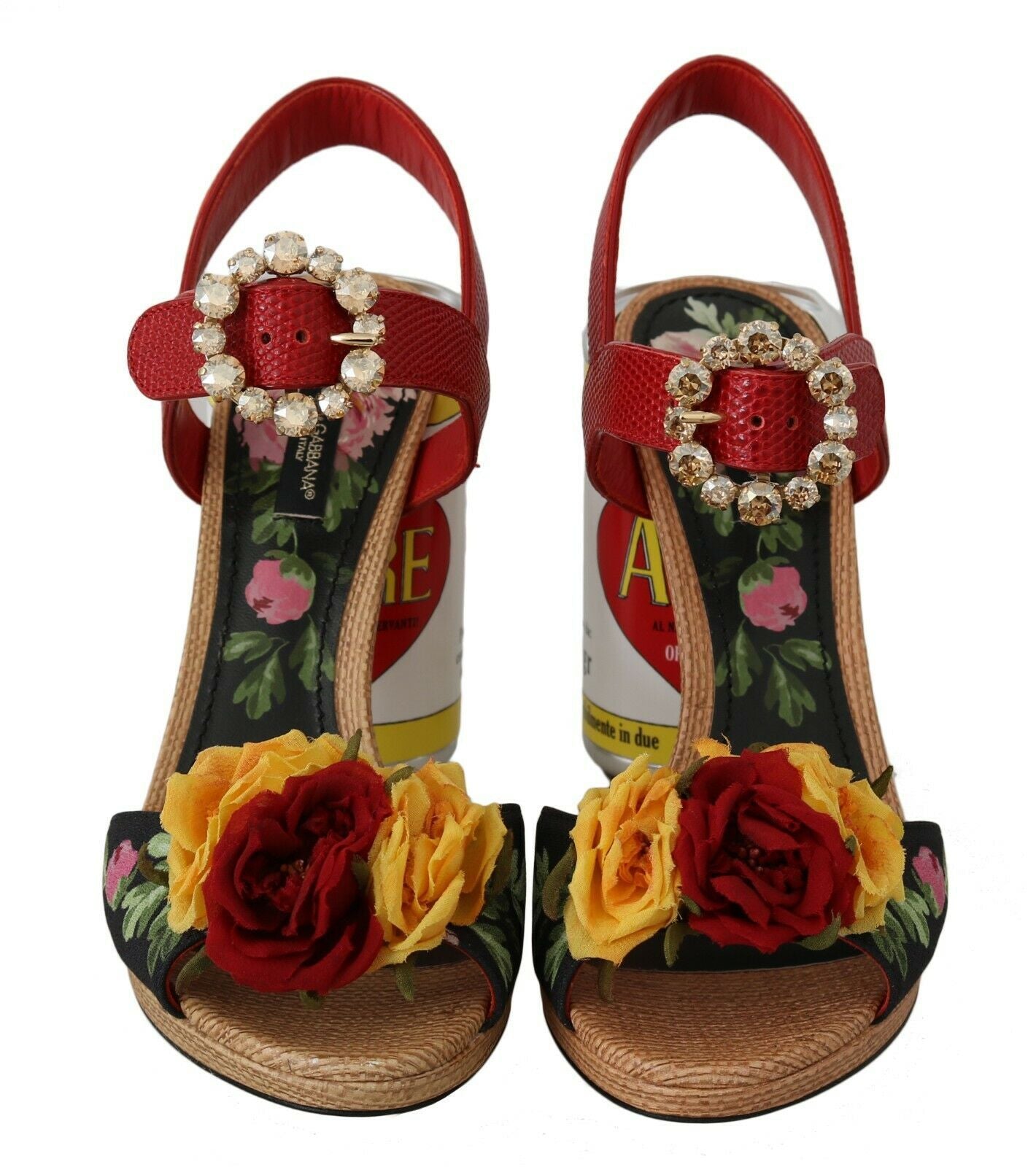 Dolce & Gabbana Multicolor Floral Crystal verschönerte Sandalen