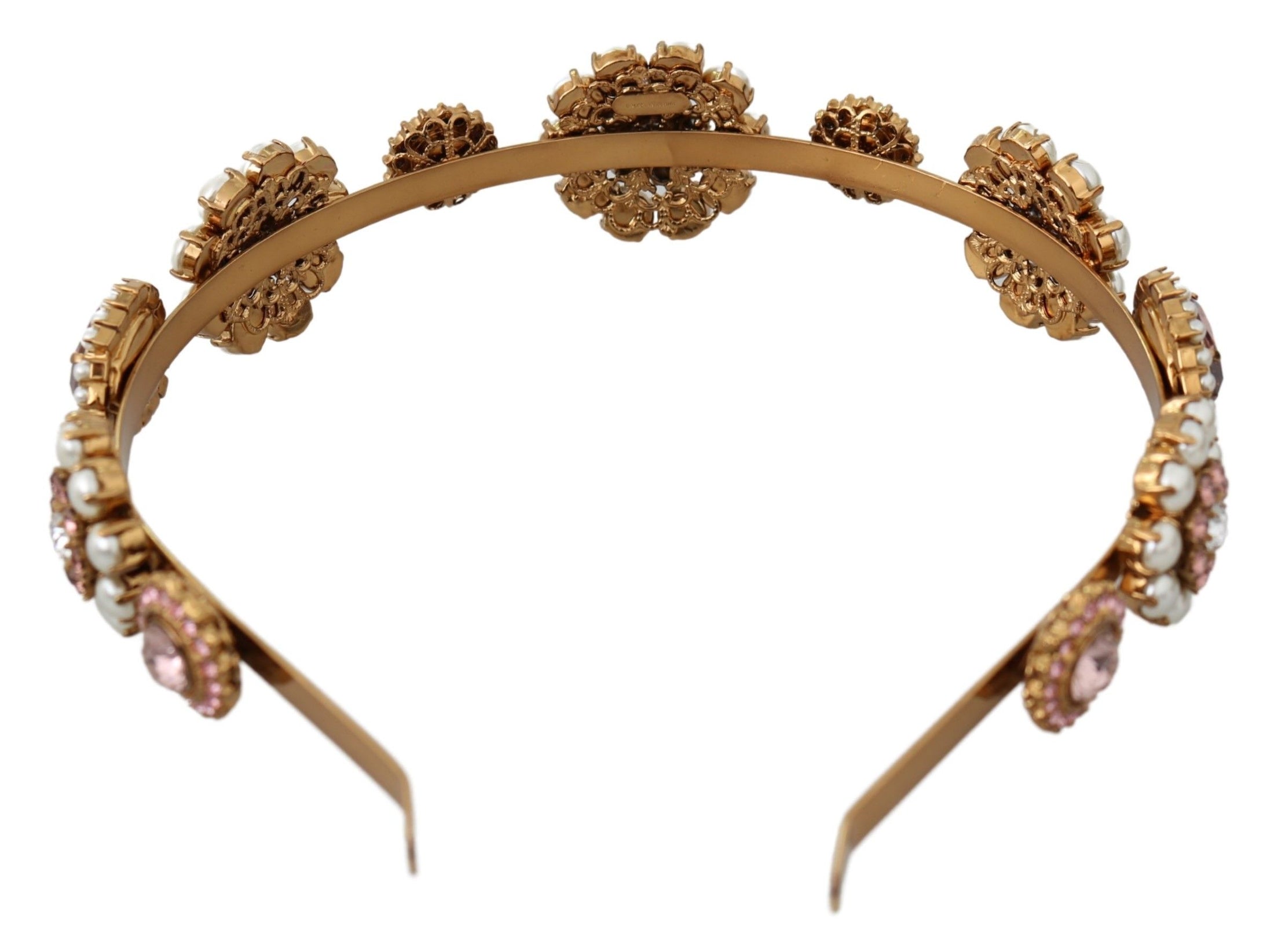 Dolce & Gabbana Elegantes Kristall Perlen Diadem Kopfstück