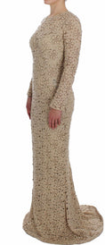 Load image into Gallery viewer, Dolce & Gabbana Beige floral lace long sleeve maxi dress
