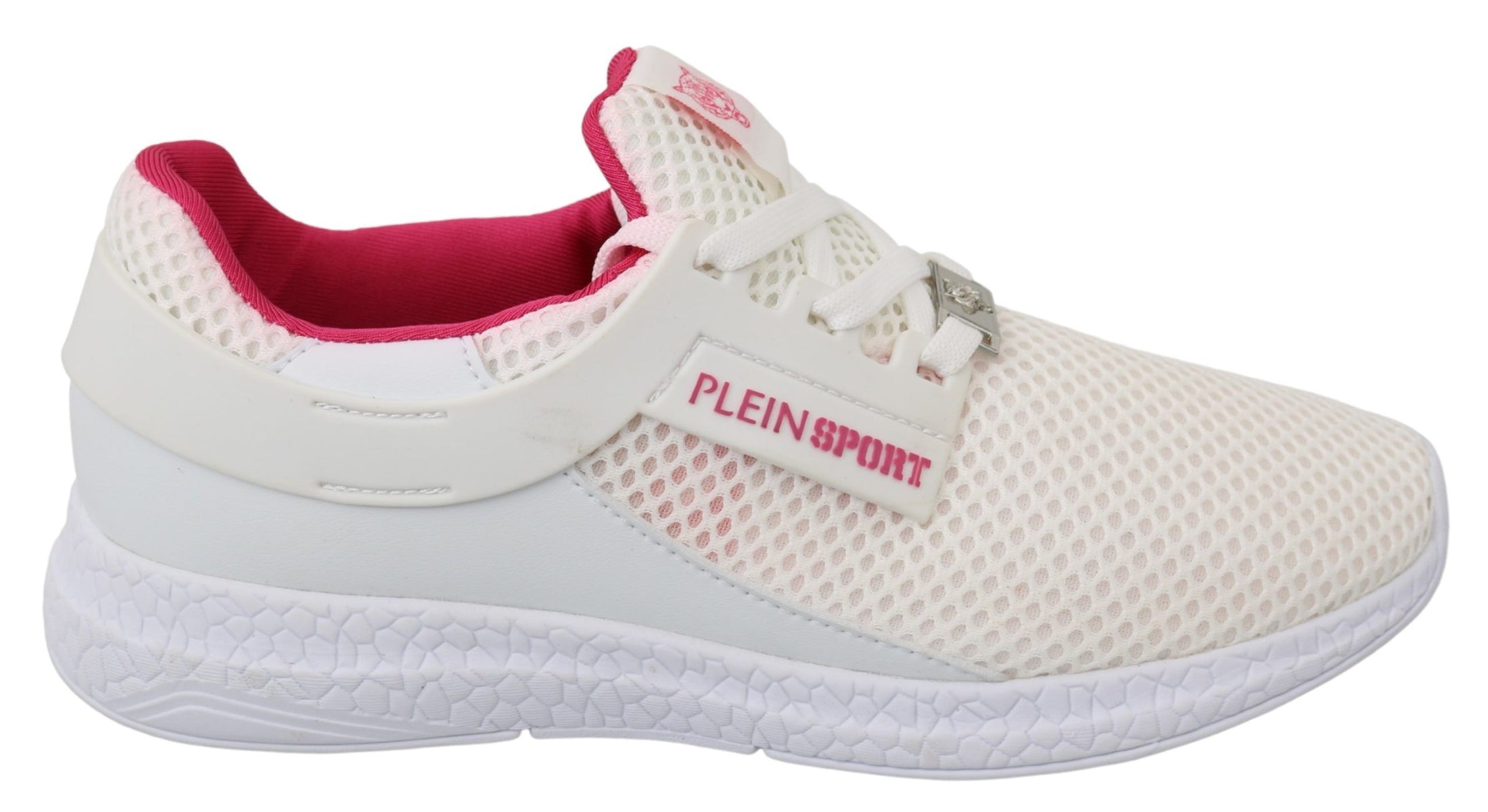 Philipp Plein Schicke weiße Becky Sneakers mit rosa Akzenten