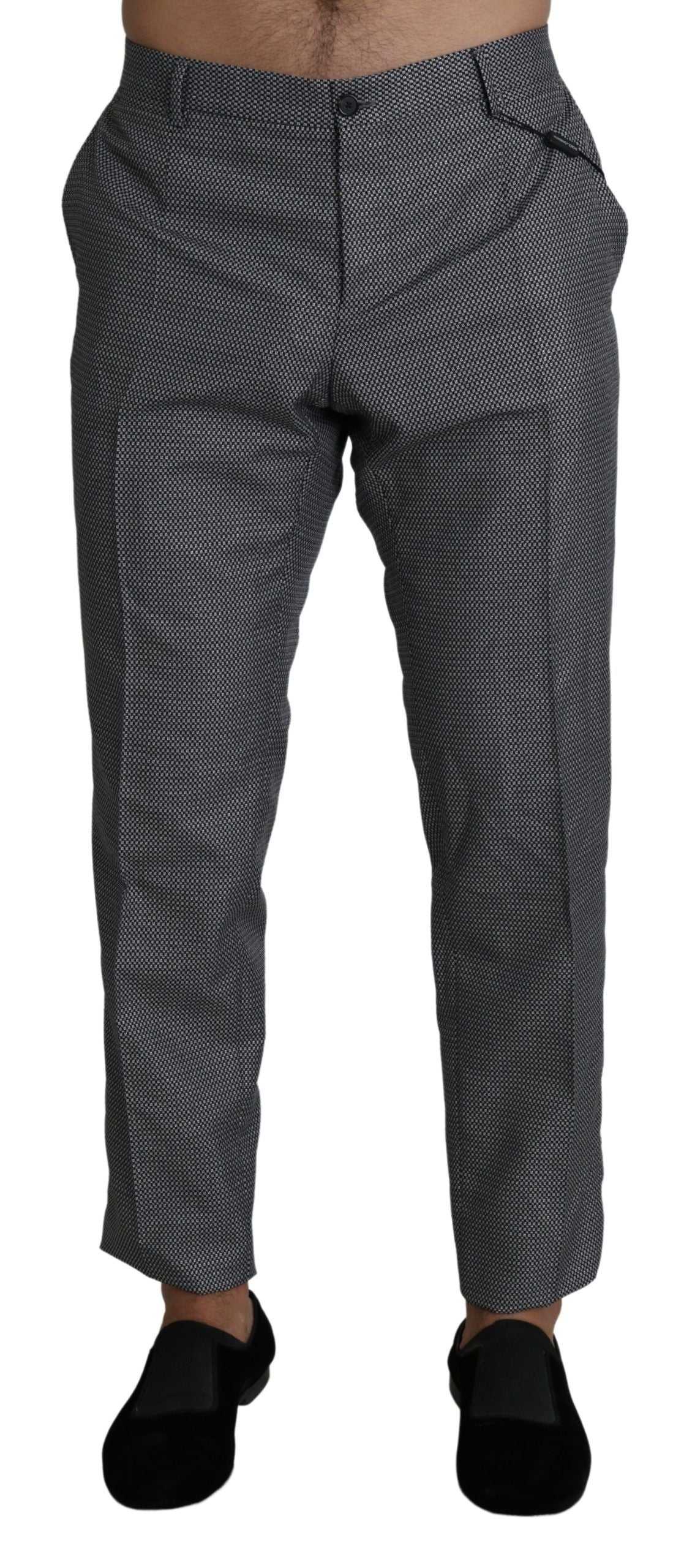 Dolce &amp; Gabbana Elegant gray slim fit dress trousers