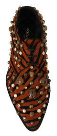 Load image into Gallery viewer, Dolce & Gabbana Flats mit Tigermuster und Kristallverzierung
