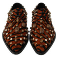 Load image into Gallery viewer, Dolce & Gabbana Flats mit Tigermuster und Kristallverzierung
