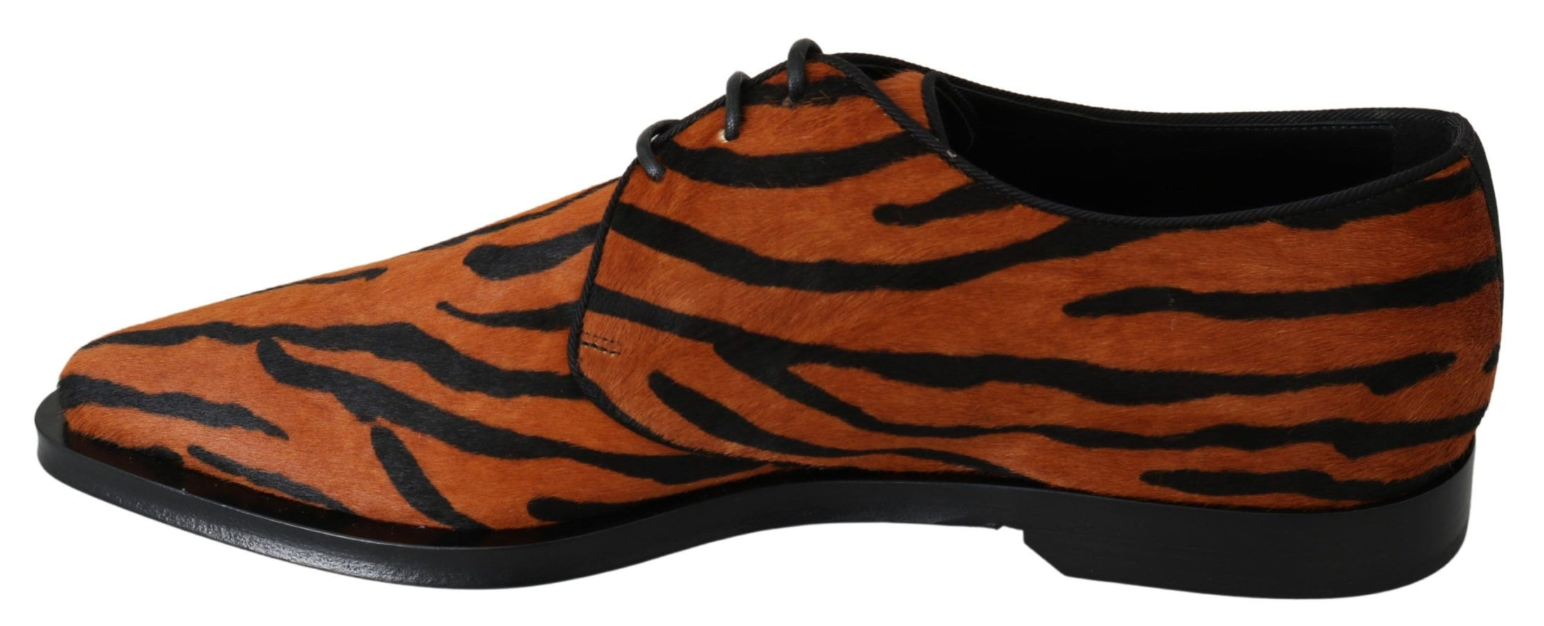 Dolce & Gabbana Kleiderschuhe mit Tigermuster und Ponyhaar