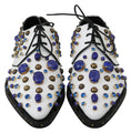 Load image into Gallery viewer, Dolce & Gabbana Elegante Kleiderschuhe aus weißem Leder mit Kristallen
