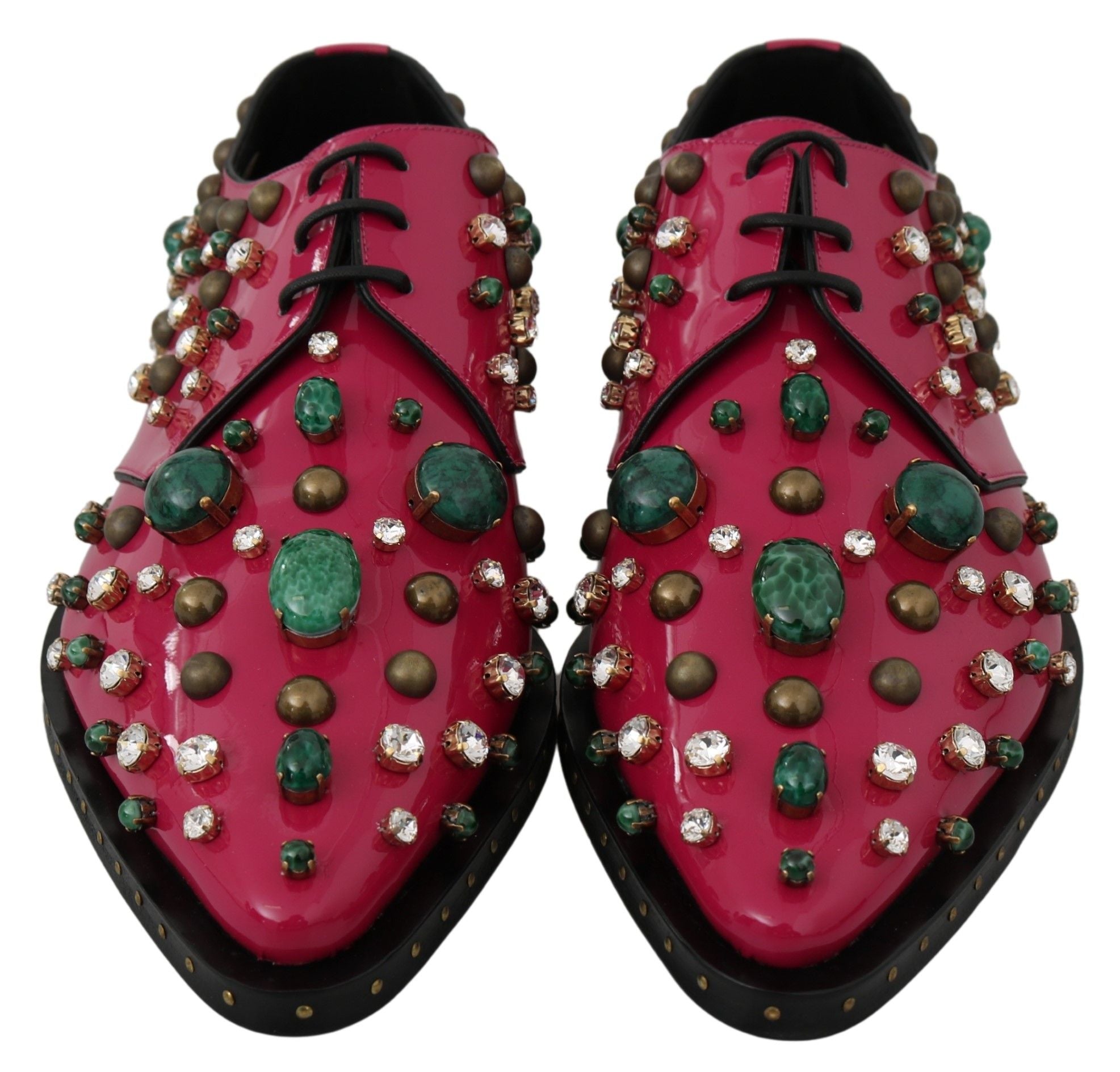 Dolce & Gabbana Fuchsia Rosa Kristall Lack Flats