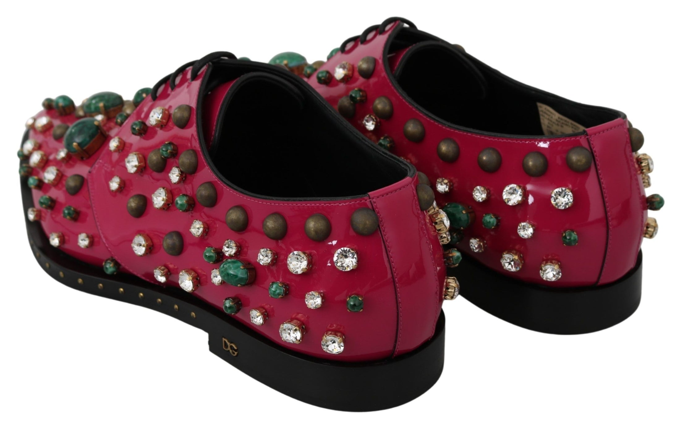 Dolce & Gabbana Fuchsia Rosa Kristall Lack Flats