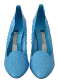 Load image into Gallery viewer, Dolce & Gabbana Blaue Aschenputtel-Pumps mit Kristall-Verzierung
