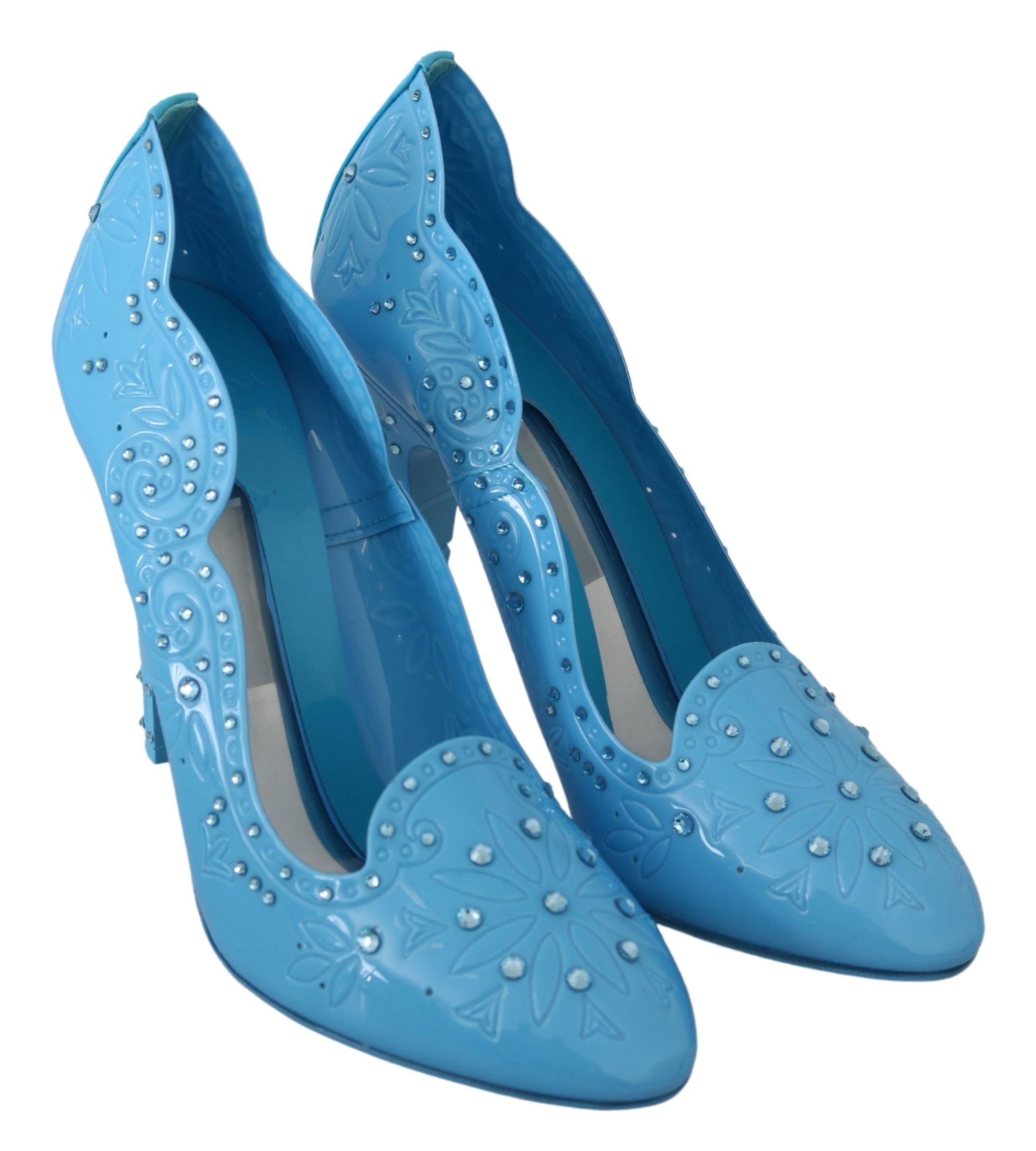 Dolce & Gabbana Blaue Aschenputtel-Pumps mit Kristall-Verzierung