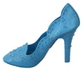 Load image into Gallery viewer, Dolce & Gabbana Blaue Aschenputtel-Pumps mit Kristall-Verzierung
